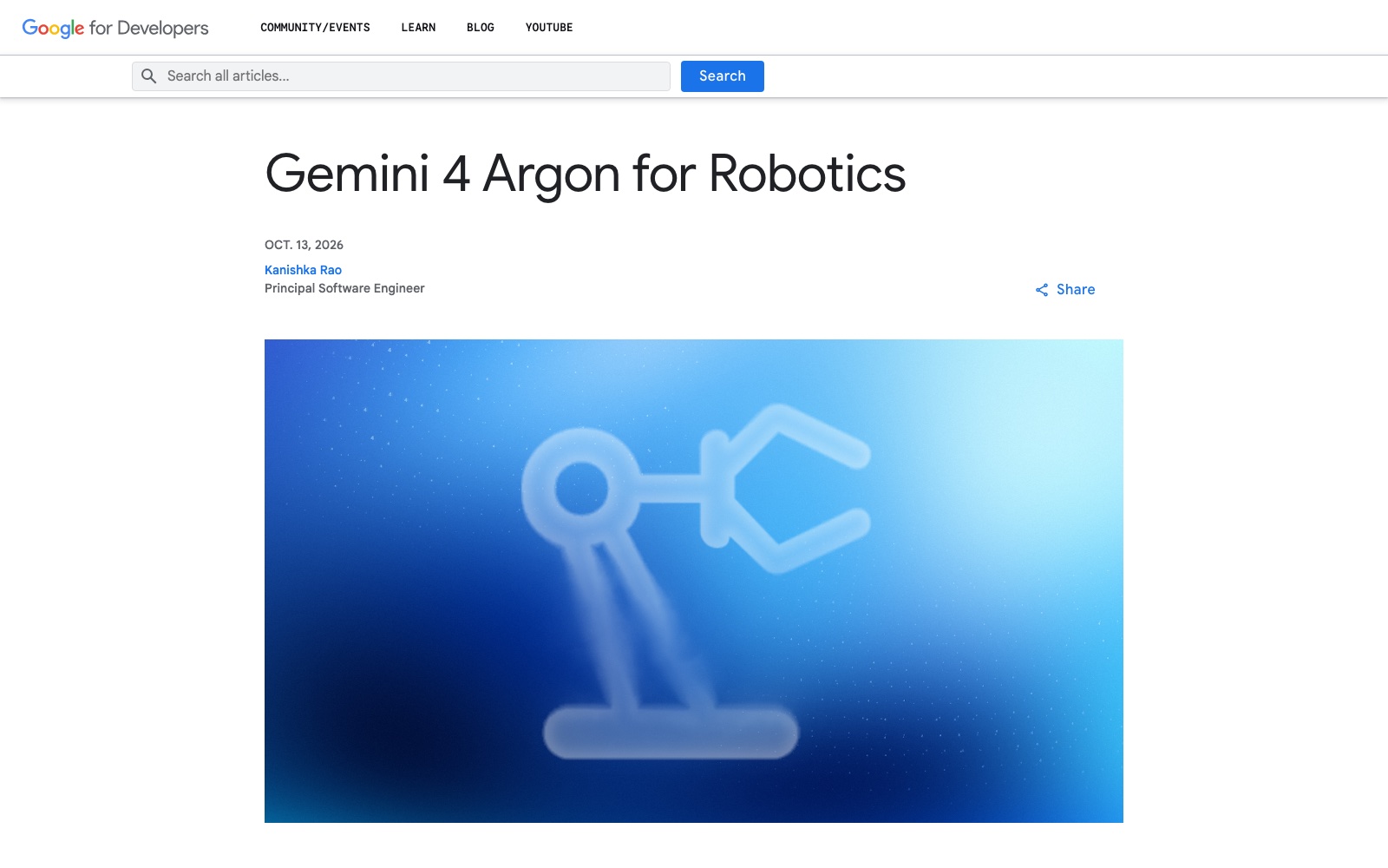 Google for Developers: Gemini 4 Argon for Robotics
